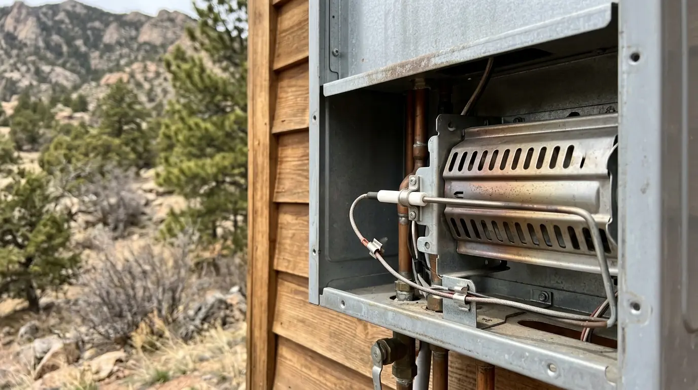 Flame rod and igniter inside a tankless water heater