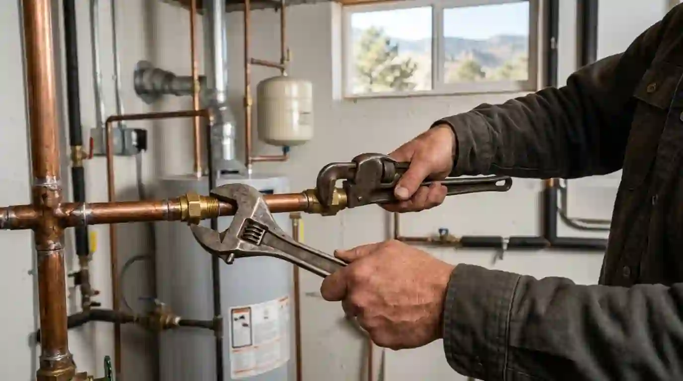 Plumber at work