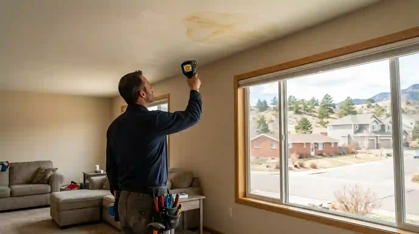 Plumber locating a hidden leak in a Briargate home in Colorado Springs