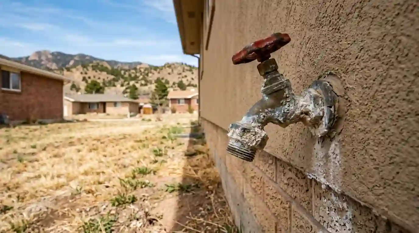 Homes in Pueblo County with a scale-crusted outdoor faucet